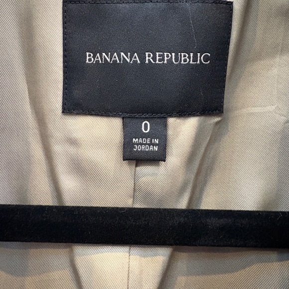 0 XS Brown Banana Republic Tweed Long Blazer with Faux Leather Detail - Picture 4 of 4